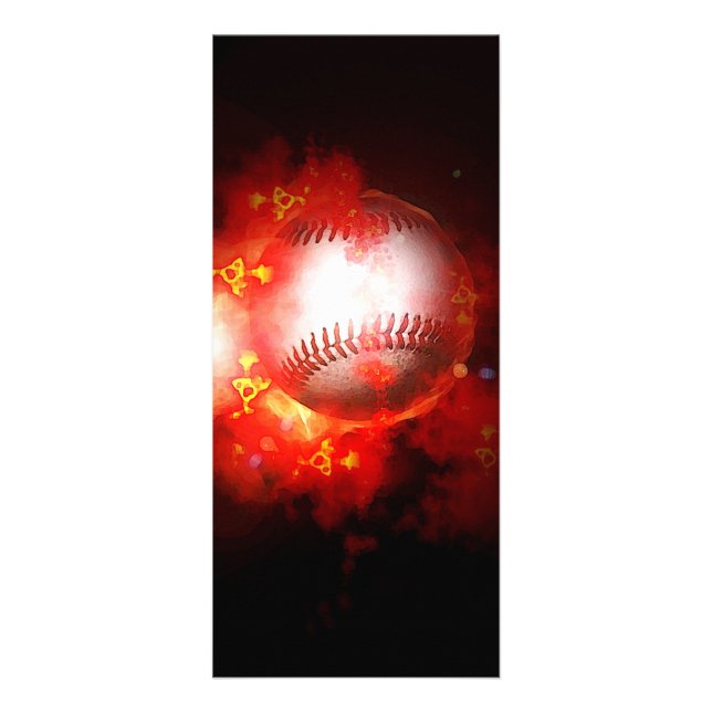 Panfleto Placa de rack de baseball flamejante (Frente)