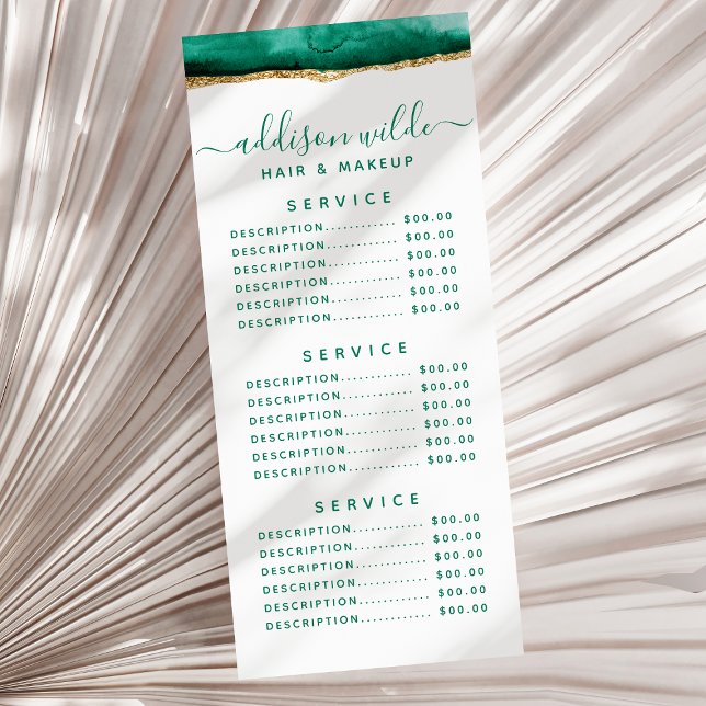 Panfleto Placa De Rack De Cor D'Água Verde E Dourada (Criador carregado)