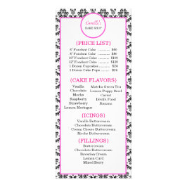 Panfleto Placa de rack de padaria, rosa e preto, para pinag