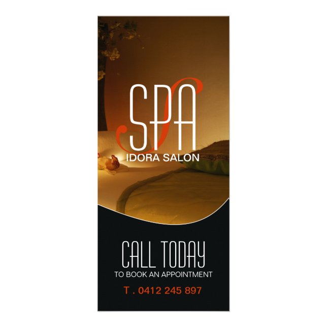 Panfleto Placa de rack de salão e spa (Frente)