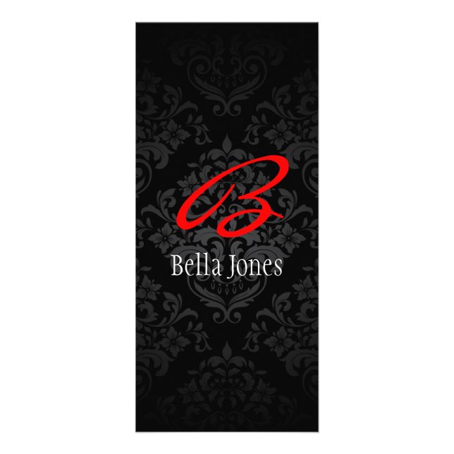 Panfleto Placa de rack Design para Damask monograma (Frente)