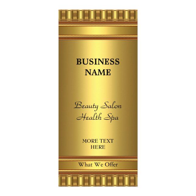 Panfleto Placa de rack Dourada em Dourado (Frente)