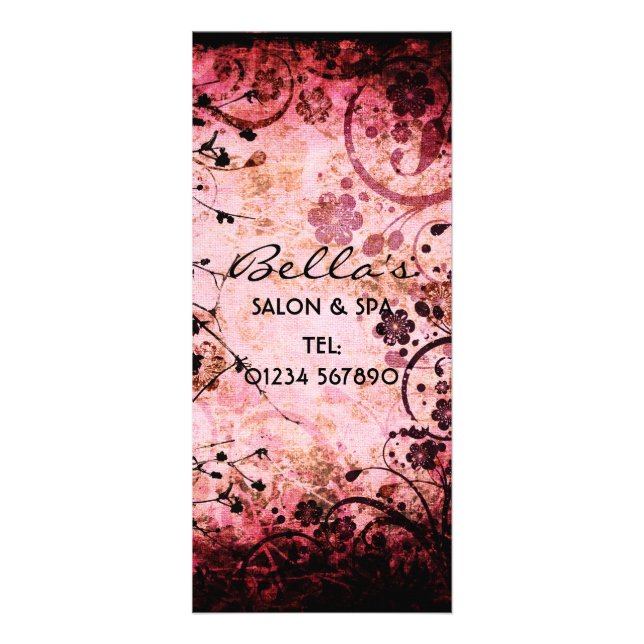 Panfleto Placa de Rack Floral Grunge (Frente)