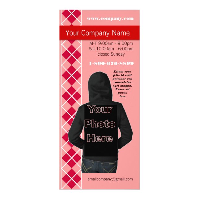 Panfleto Placa de rack para mergulho de argyle rosa (Frente)