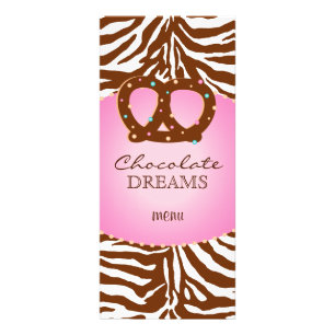 Panfleto Placa de rack Pretzel Chocolate Rosa Castanho