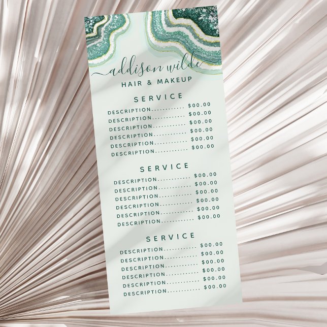 Panfleto Placa Rack de Geodo de Agitação Dourada Teal (Criador carregado)