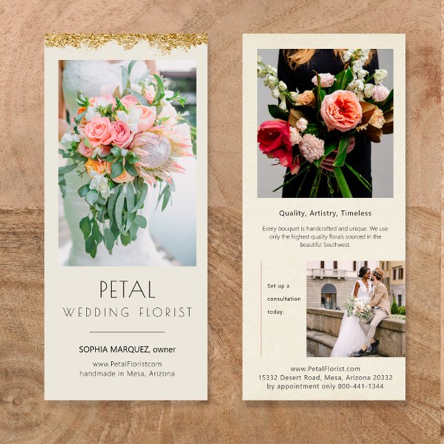 Panfleto Placa Rack De Marketing Criativo De Dip Dourado Fa (Criador carregado)