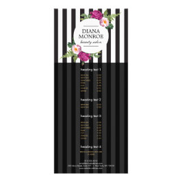 Panfleto Placa Rack de Salão com Faixa Floral Moderna