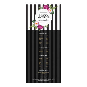 Panfleto Placa Rack de Salão com Faixa Floral Moderna