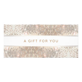 Panfleto Placa Rack Spa Salon Striped FAUX Silver Sequin