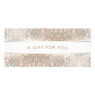 Panfleto Placa Rack Spa Salon Striped FAUX Silver Sequin