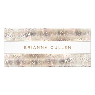 Panfleto Placa Rack Spa Salon Striped FAUX Silver Sequin