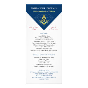 Panfleto Placas Modelo de Instalação Masonic Douradas Azul