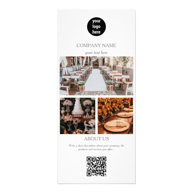 Panfleto Planeamento de eventos brancos elegantes - 3 fotos (Frente)
