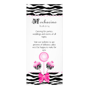 Panfleto Pop de Bolo Zebra Cookie Coração