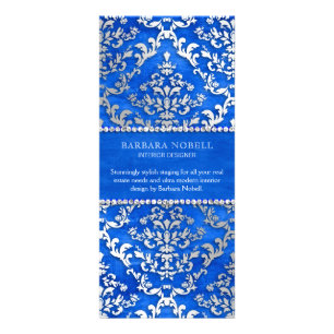 Panfleto Prata Cerulean do damasco do reflexo dos azuis