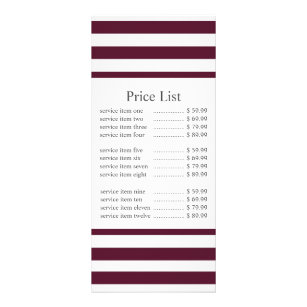 Panfleto Preço de Negócios Clássico da Faixa Maroon