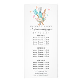 Panfleto Preço do Serviço de Padaria Floral do Misturador d