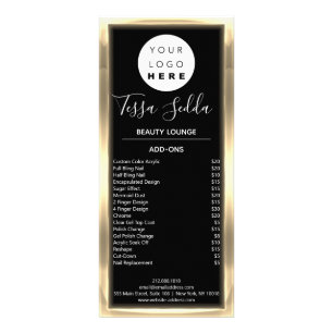 Panfleto Preto Dourado de Maquiagem de Cabelo