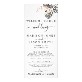 Panfleto Programa Casamento Tropical Calla Lily Minimalista