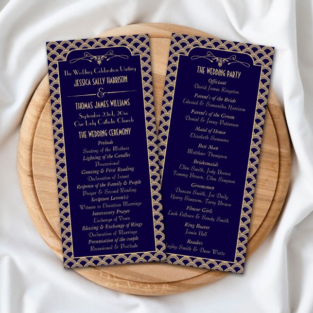 Panfleto Programa de Casamento Art Deco Gatsby, de 1920 (Criador carregado)