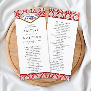 Panfleto Programa de Casamento de Las Vegas para Damask