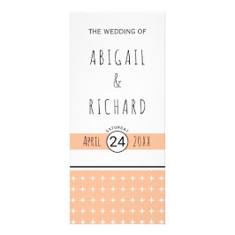 Panfleto Programa de casamento de pêssego fúzz desenhado à