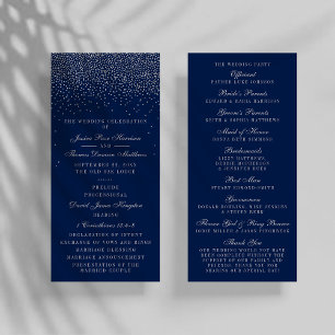 Panfleto Programa de Casamento do Marinho Blue & Glam Silve