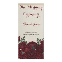 Programa de Casamento Floral Burgundy Elegante & O