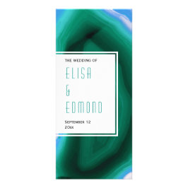 Panfleto Programa de casamento moderno de fatia de ágata ve