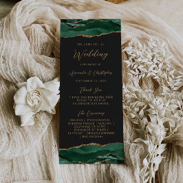 Panfleto Programa de Casamento Orçamento Ágata Esmeralda Ve