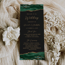 Panfleto Programa de Casamento Orçamento Ágata Esmeralda Ve