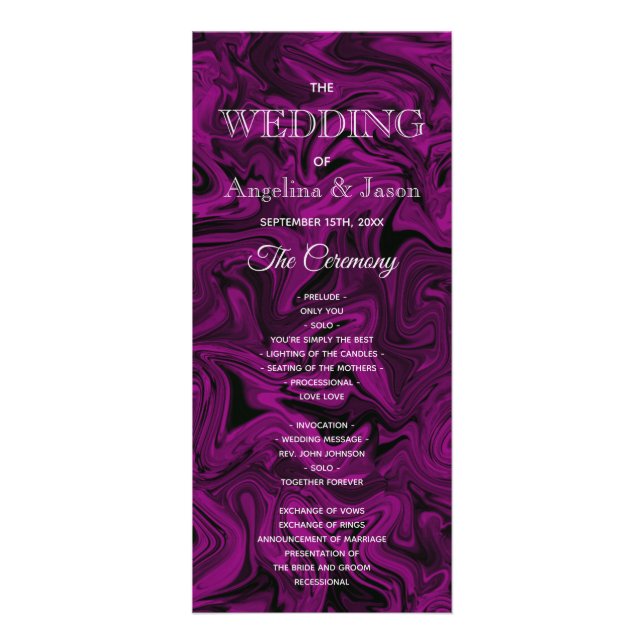 Panfleto Programa de Casamento Roxo (Frente)