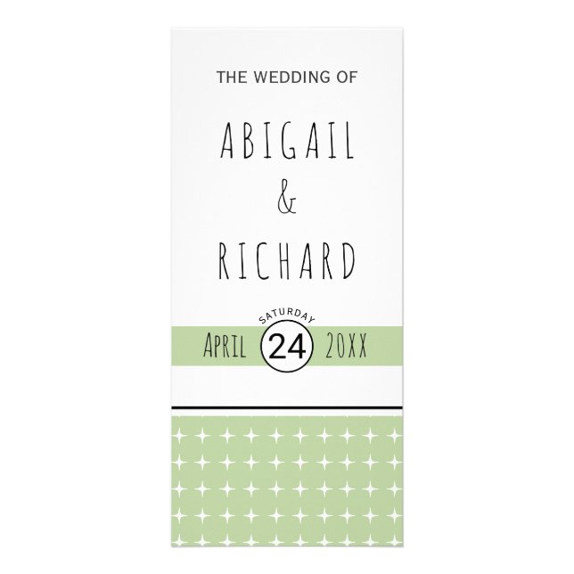 Panfleto Programa de casamento verde para a tipografia dese (Frente)