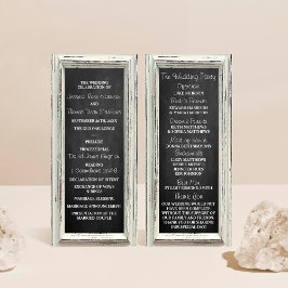 Panfleto Programa Rustic White Frame & Chalkboard Wedment