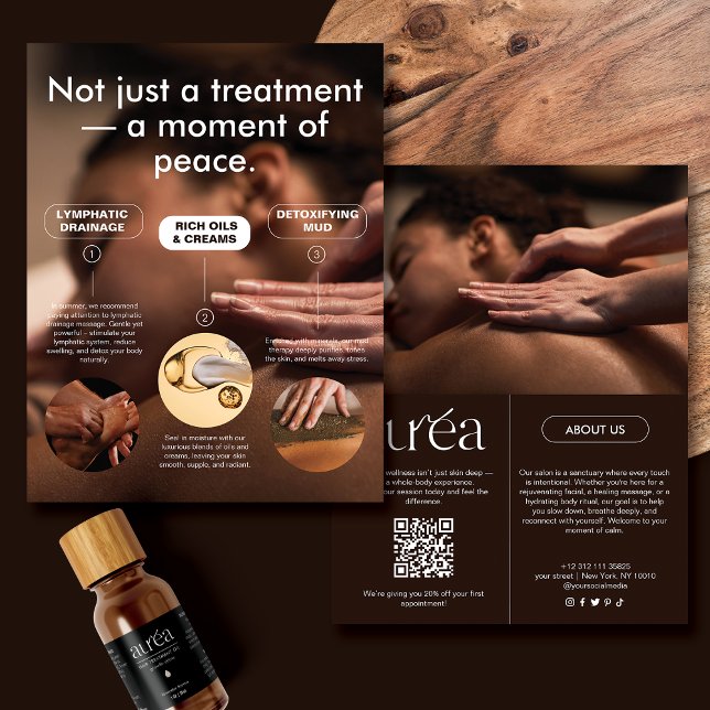 Panfleto Promocional de Spa de Massagem Moderna (Criador carregado)