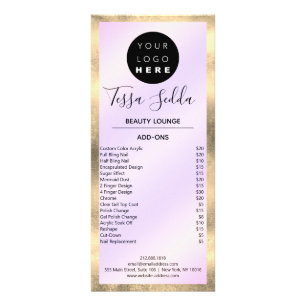 Panfleto Púrpura de Maquiagem de Cabelo Unhas