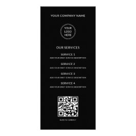 Panfleto QR Code Business Logo Modern Professional Black