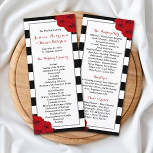 Panfleto Quic Modern Luxe Programa de Casamento Rosa vermel