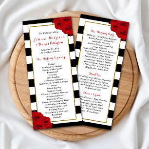 Panfleto Quic Modern Luxe Programa de Casamento Rosa vermel