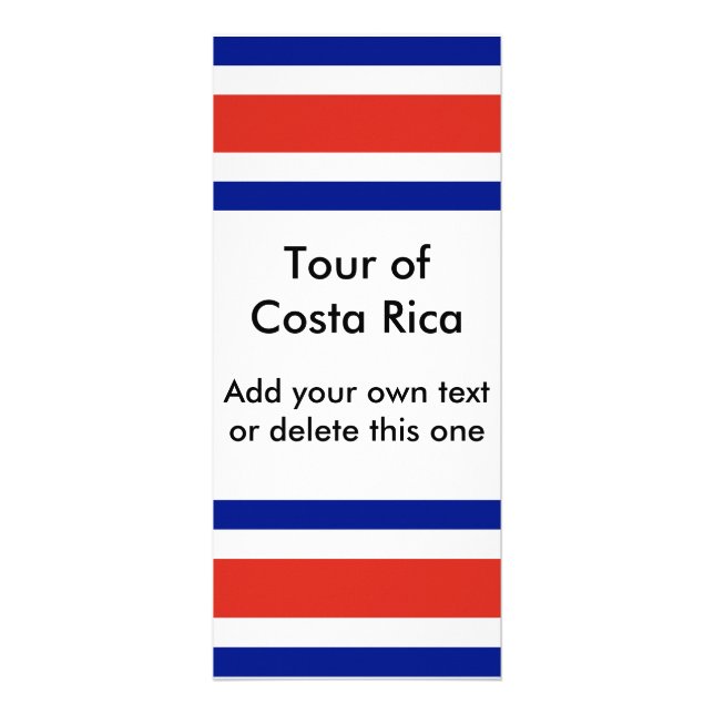 Panfleto Rack Card com bandeira da Costa Rica (Frente)