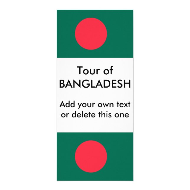 Panfleto Rack Card com bandeira de Bangladesh (Frente)