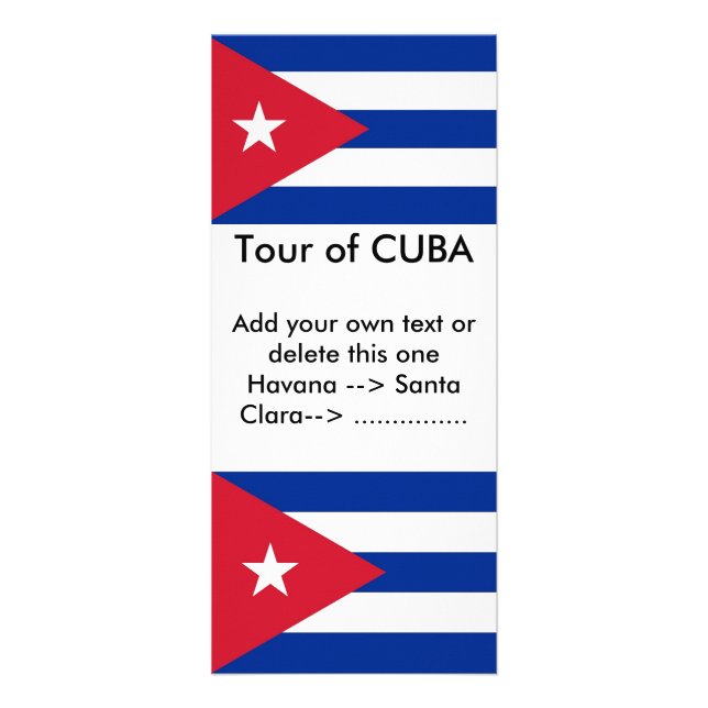 Panfleto Rack Card com bandeira de Cuba (Frente)