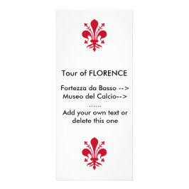 Panfleto Rack Card com bandeira de Florença, Itália