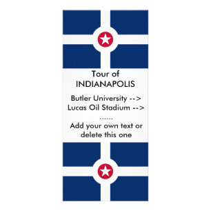 Panfleto Rack Card com bandeira de Indianapolis, EUA