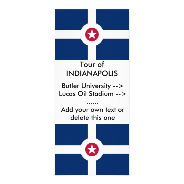 Panfleto Rack Card com bandeira de Indianapolis, EUA (Frente)