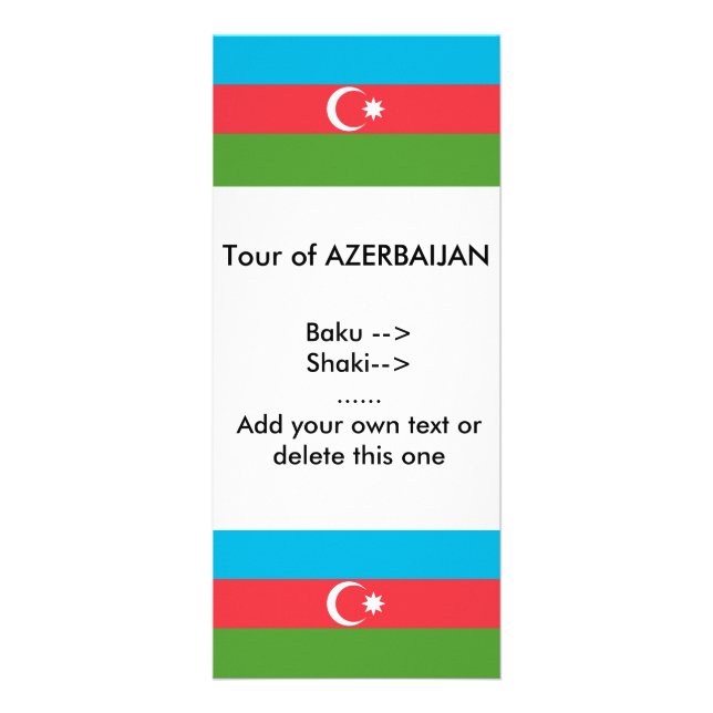 Panfleto Rack Card com bandeira do Azerbaijão (Frente)