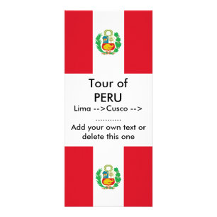 Panfleto Rack Card com bandeira do Peru