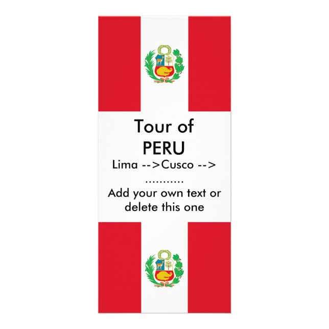 Panfleto Rack Card com bandeira do Peru (Frente)