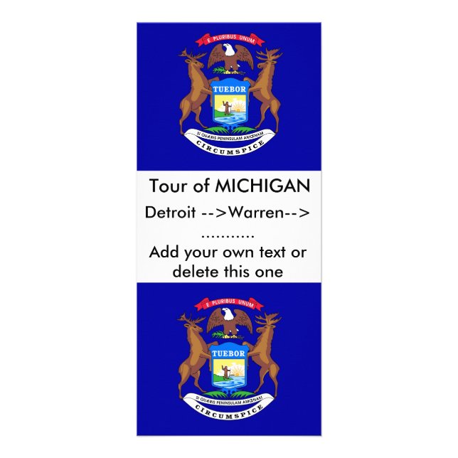 Panfleto Rack Card com Flag de Michigan, EUA (Frente)